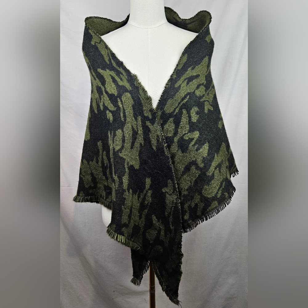 Green And Black Reversible Shawl Grunge‎ Goth Whimsigoth Punk